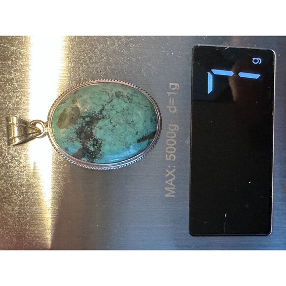 Sterling Silver and Turquoise Pendant 7 grams - Picture 6 of 6